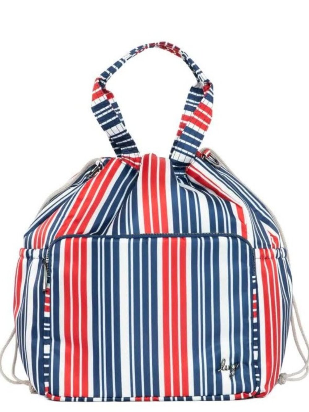 Lug Ditty XL Tote Bag Drawstring Bag Joy Stripe Red, White and Blue Stripes